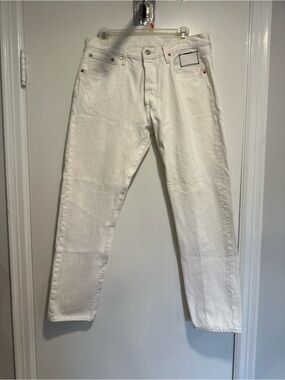Levi’s 501 34x32 Justin Timberlake White Button Fly Fresh Leaves Denim Jeans